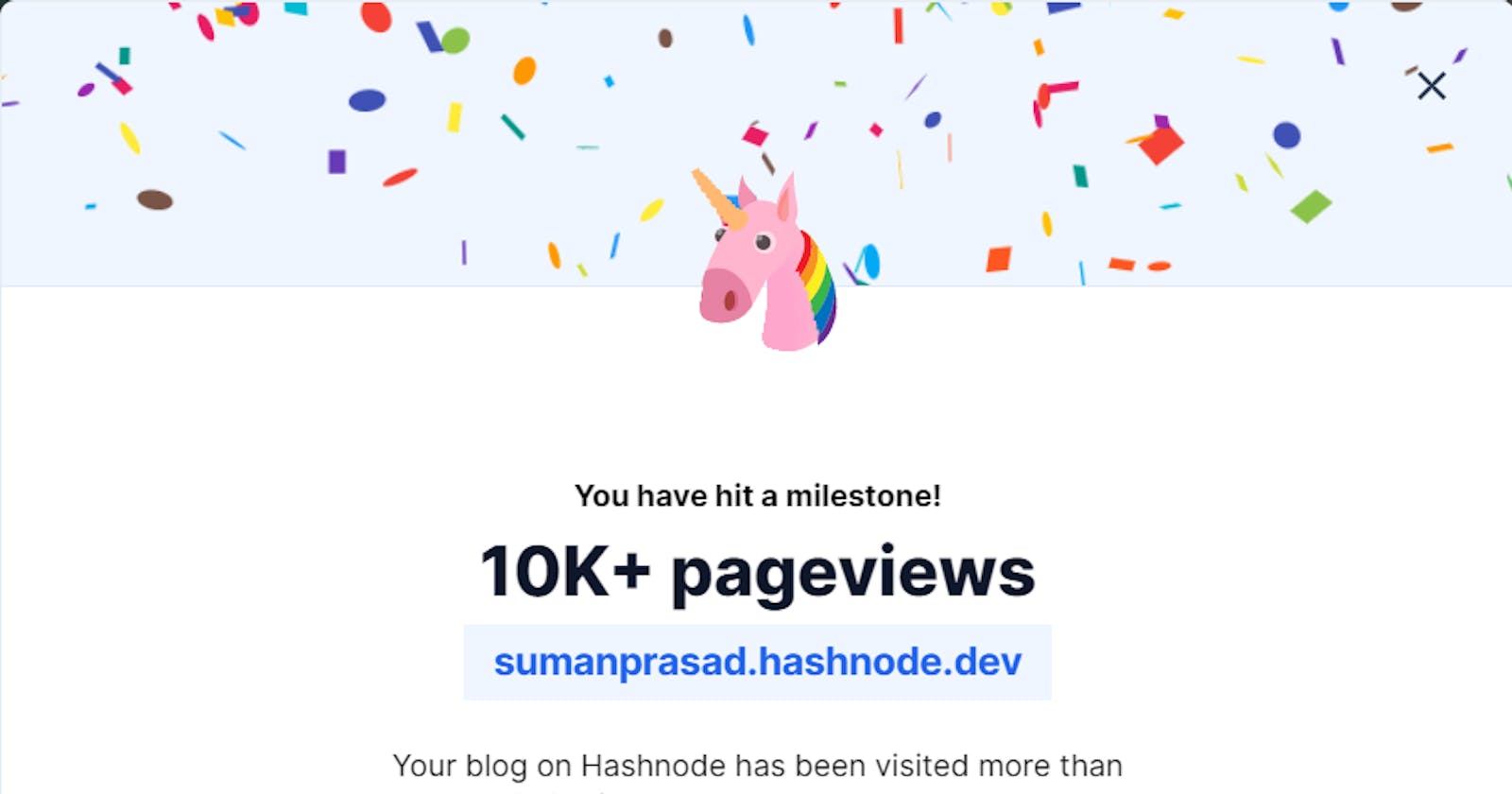 Celebrating a Milestone: 10K+ Pageviews on Hashnode!