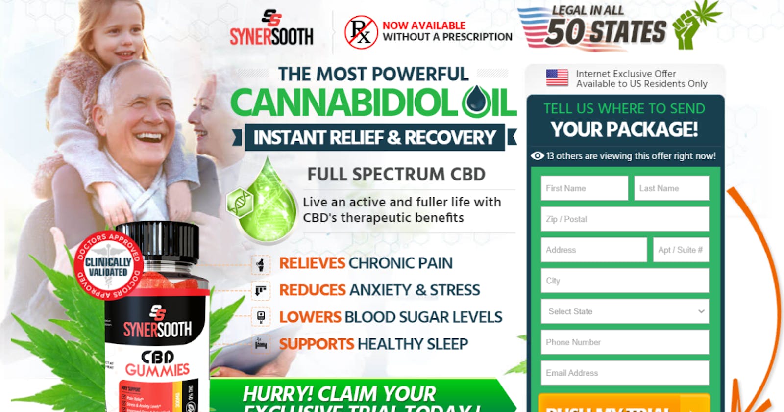 SynerSooth CBD Gummies [Top Reviews] Shocking Results Real Or Fake!!