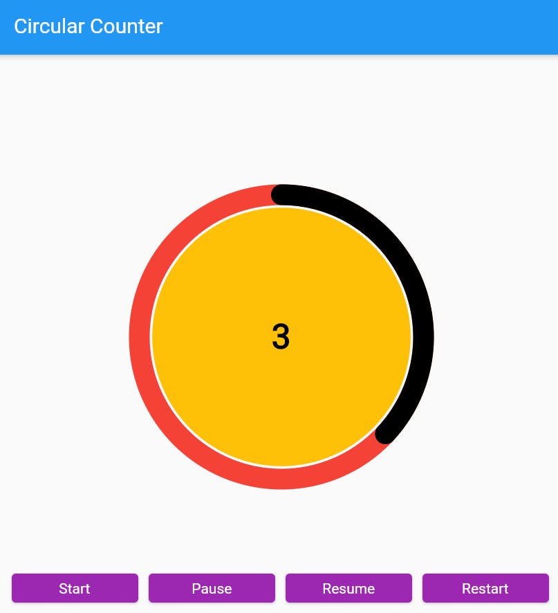 how to show circular countdown timer in flutter