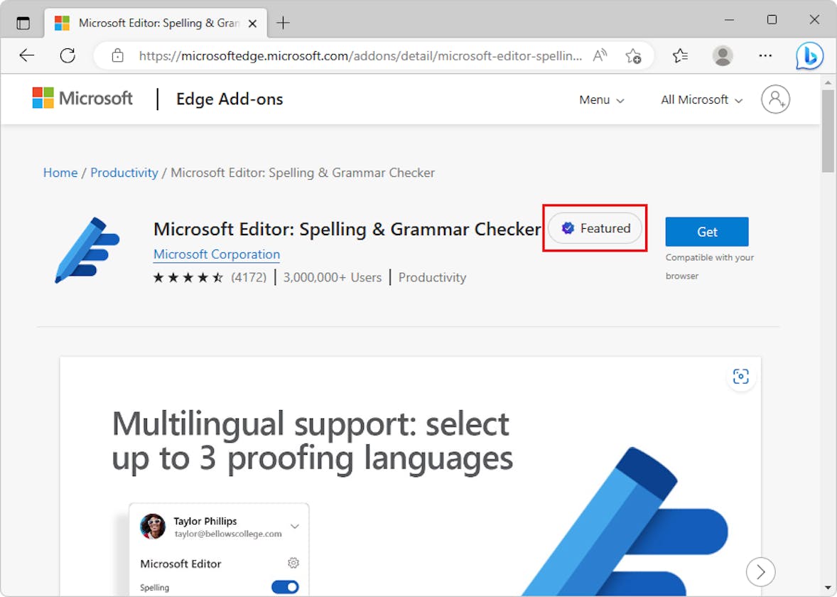 Extensions Badging on the Microsoft Edge Add-Ons Store