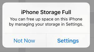 Iphone storage warning 