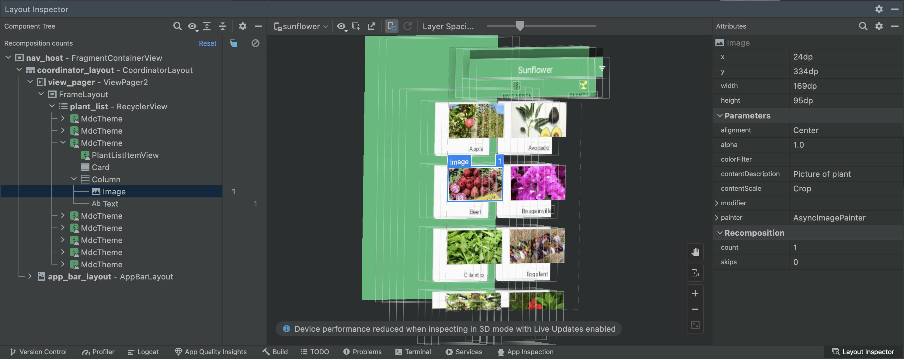 Android Studio Layout Inspector