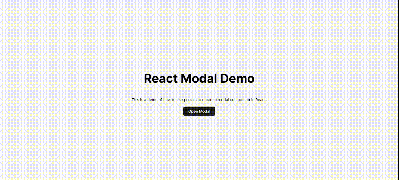 React modal demo