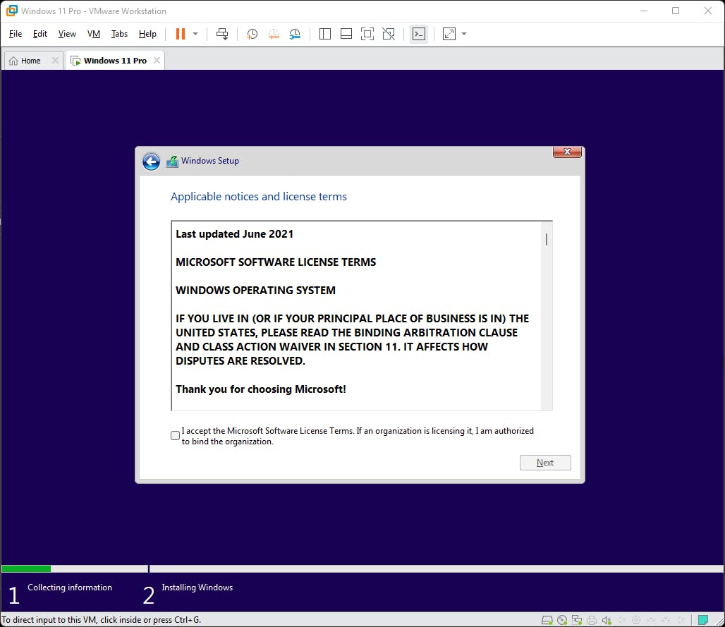 Installing Windows 11 on Vmware Workstation 16.2.0