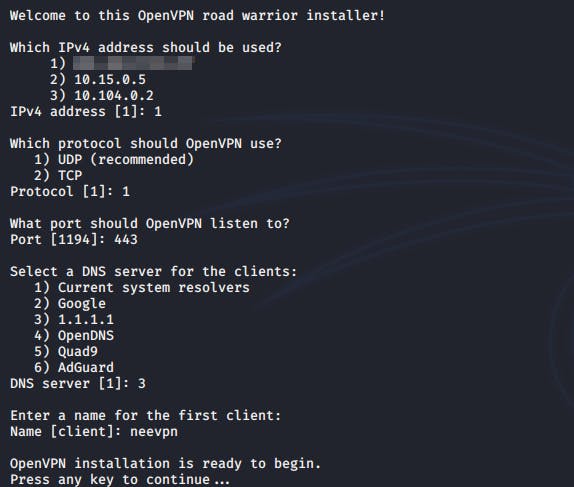 Setting up a personal OpenVPN Server