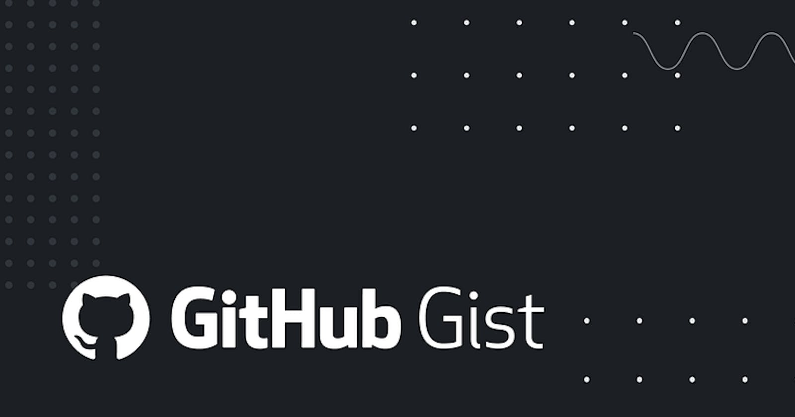Getting into GitHub Gist
