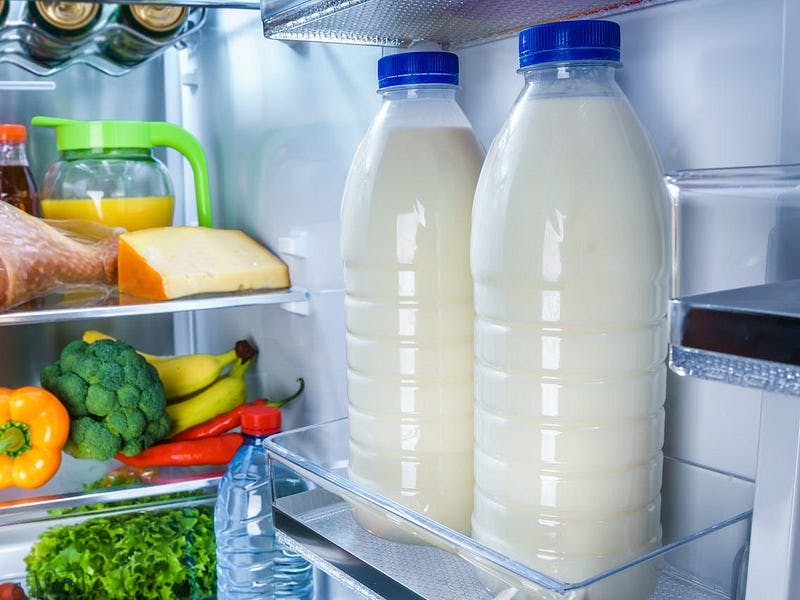 Milk succesfully kept into the fridge