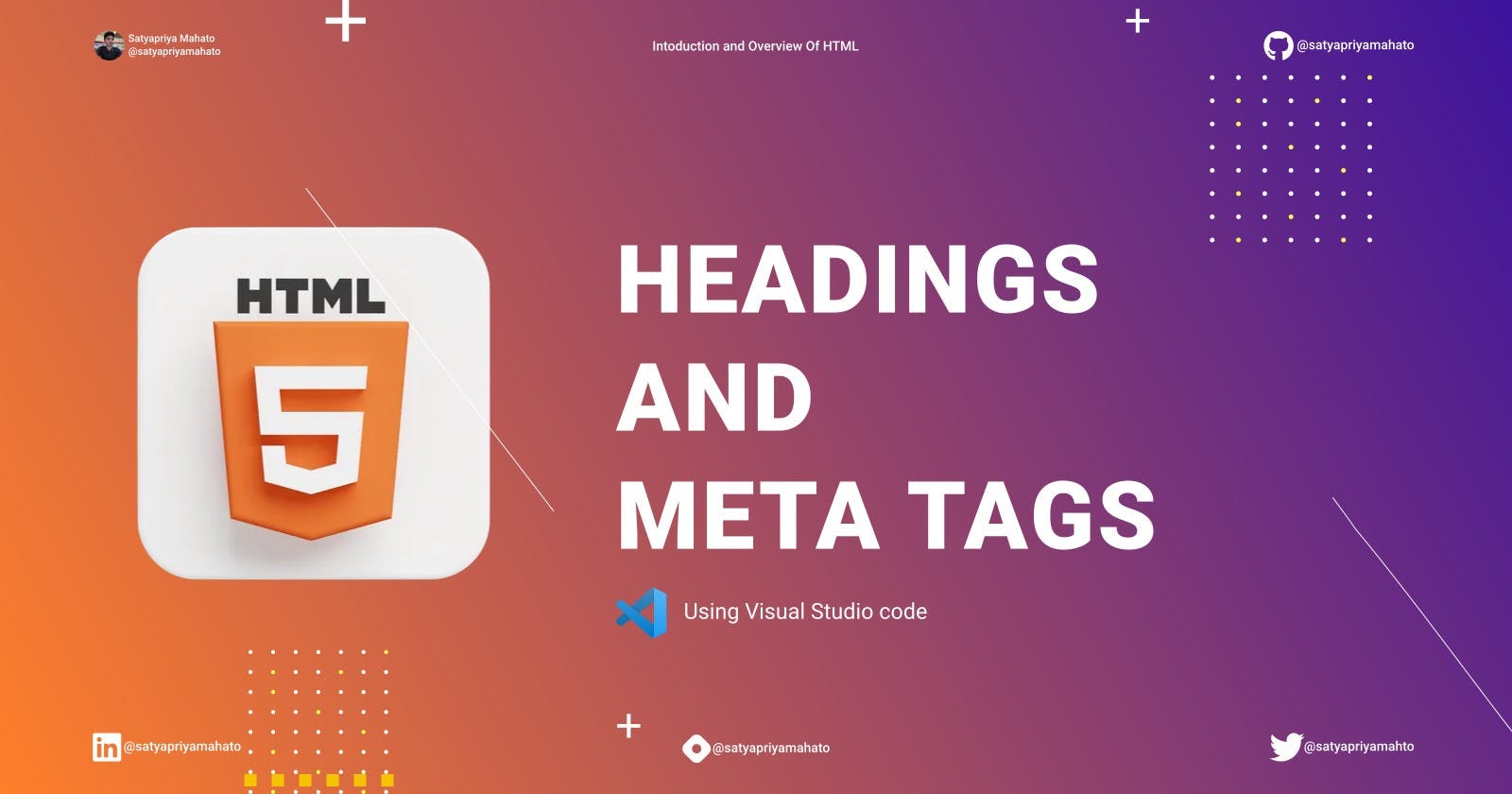 HTML headings and Meta tags