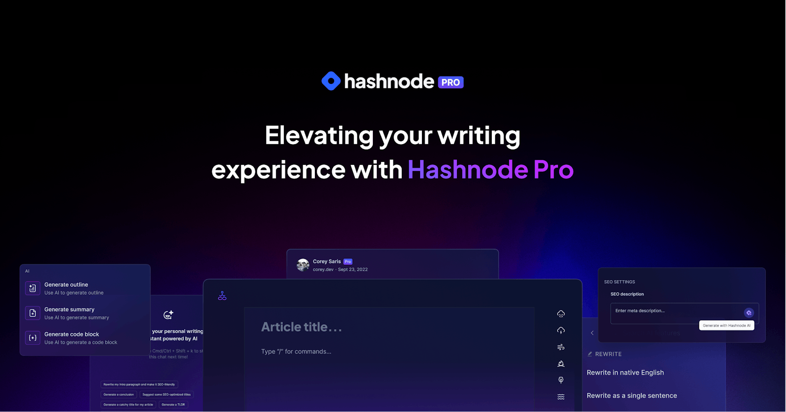 🚀 Meet Hashnode Pro: Powerful features to fuel your best writing