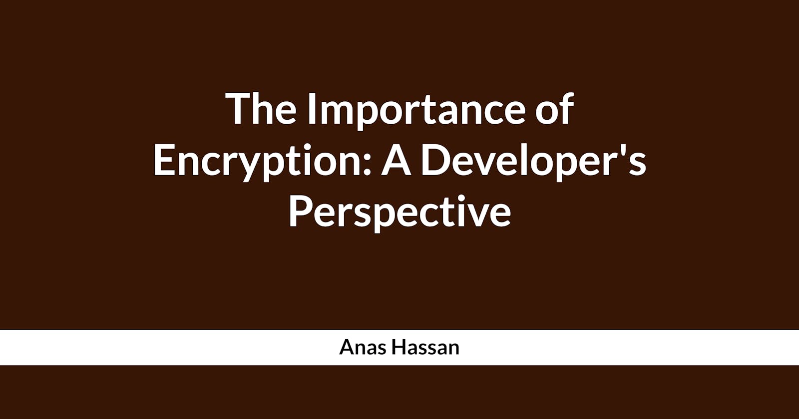 The Importance of Encryption: A Developer's Perspective