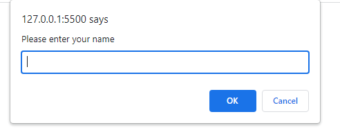 prompt box asking for the user name