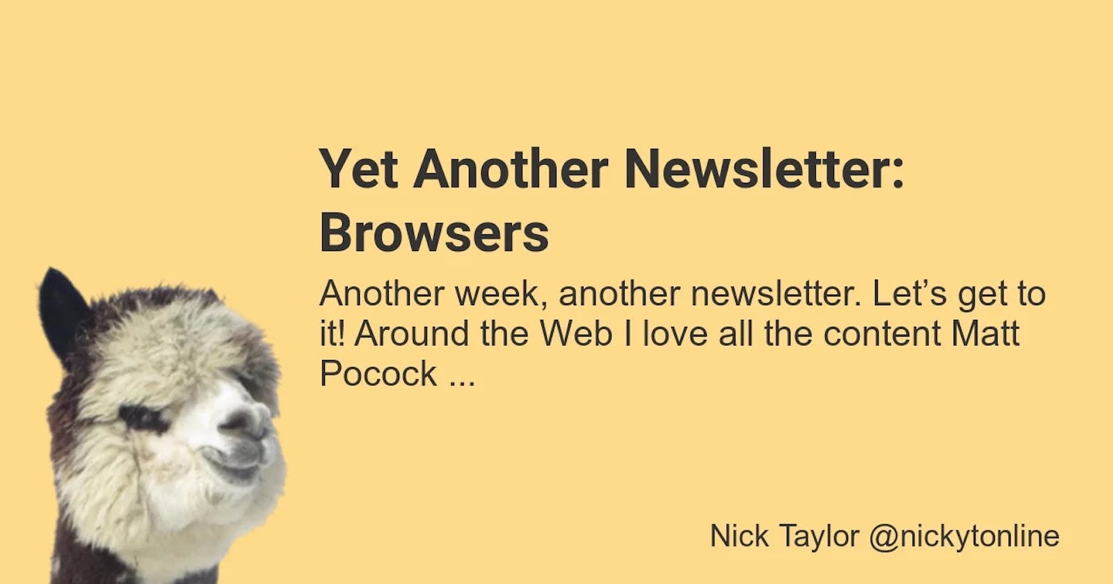 Yet Another Newsletter: Browsers