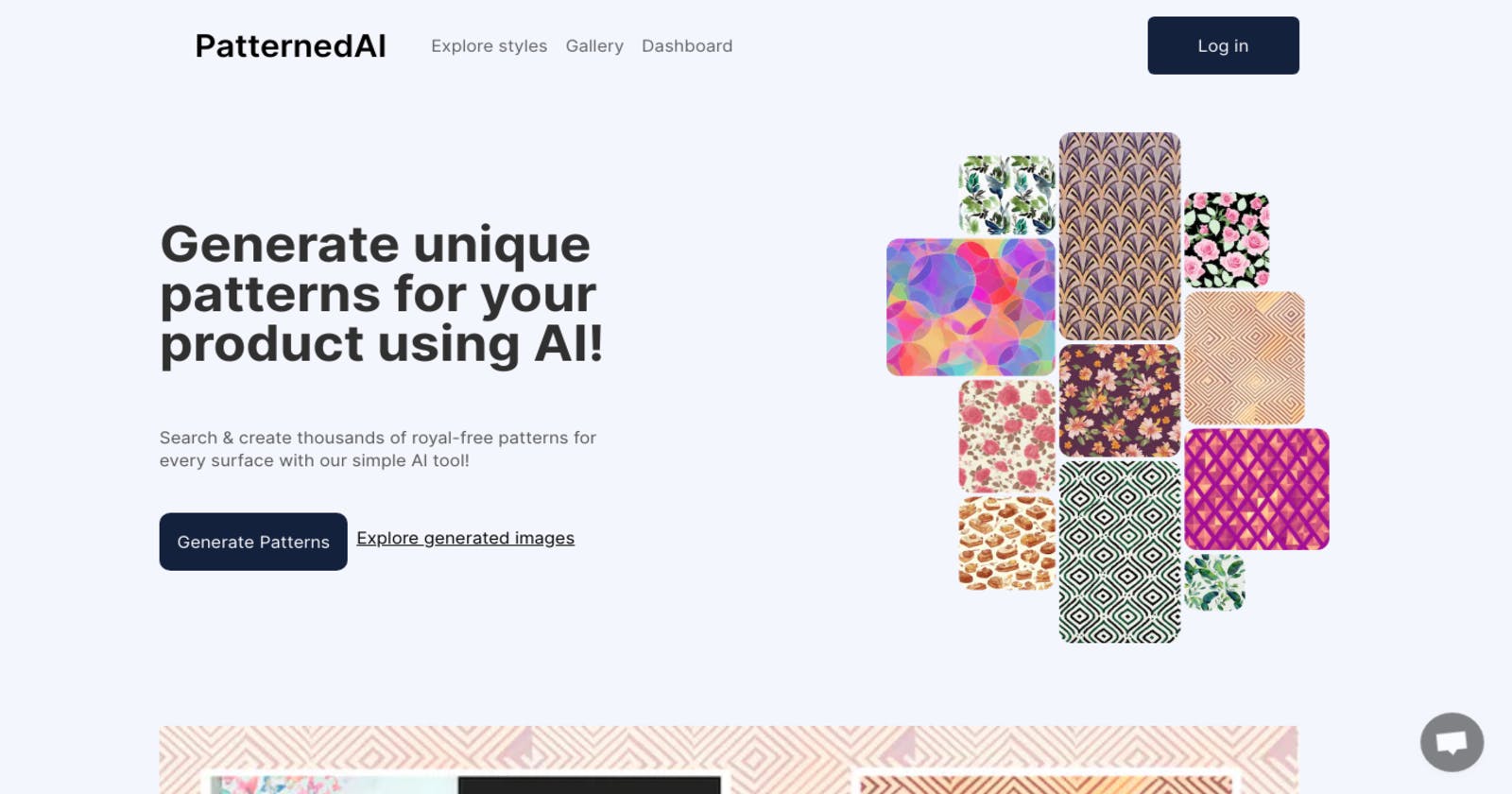 Create Unique Patterns with AI using PatternedAI
