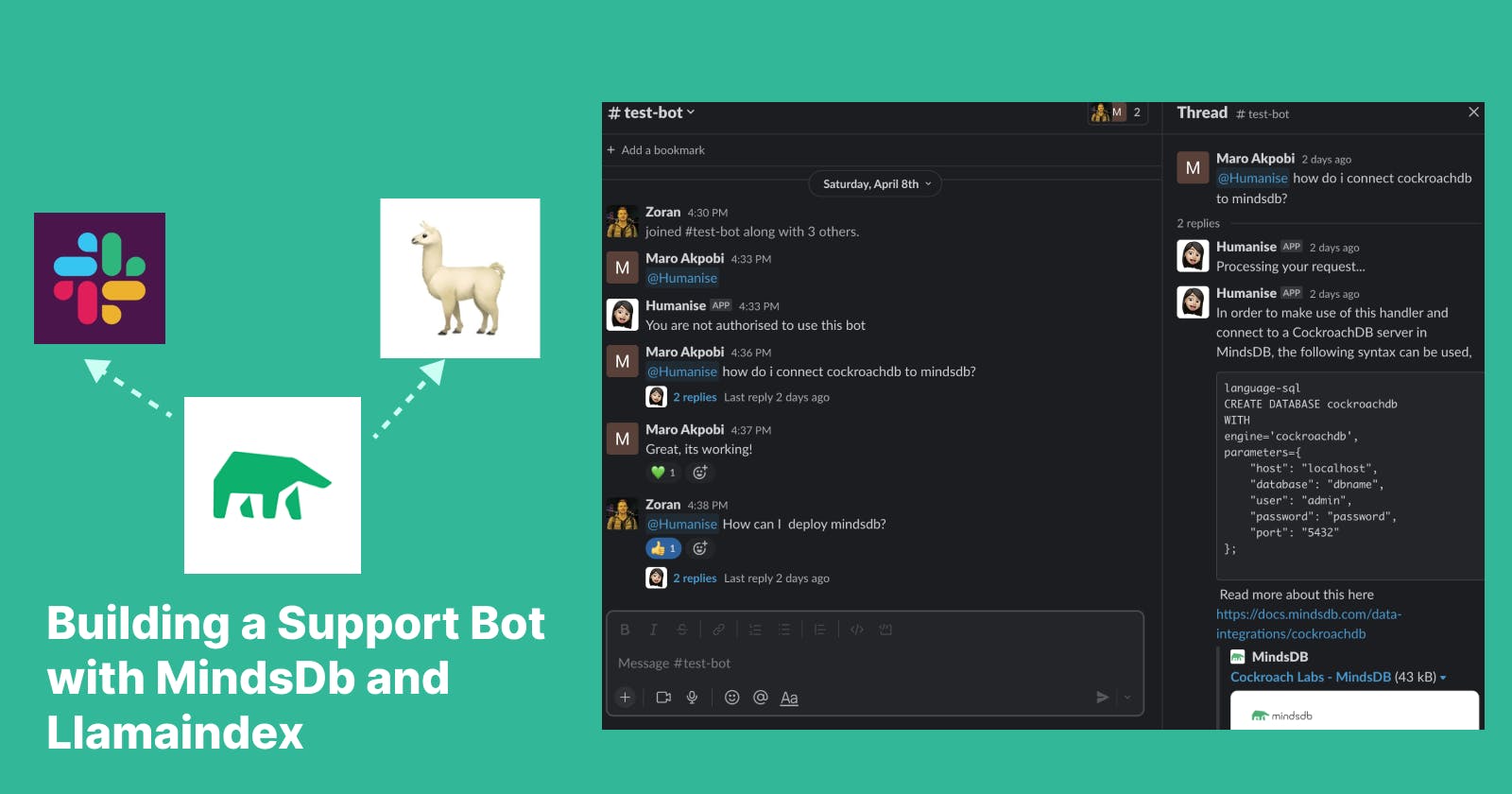 Building a Support Bot with MindsDb and Llamaindex