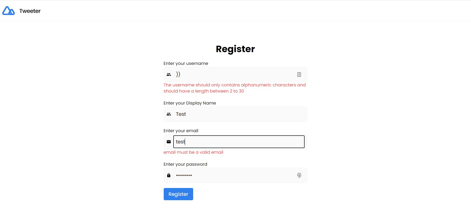 Register Page