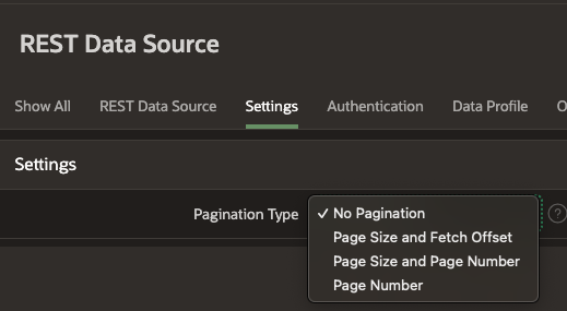 Oracle APEX REST Source Pagination