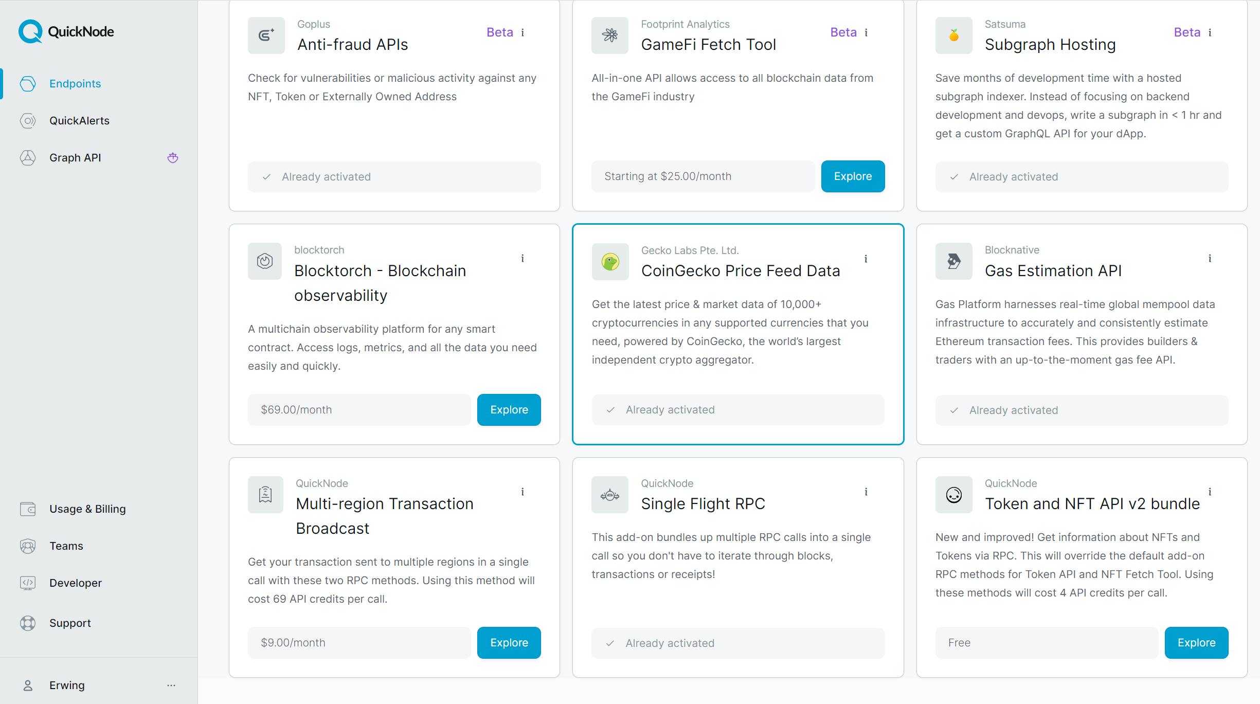 Coingecko Price Feed Data Add-on