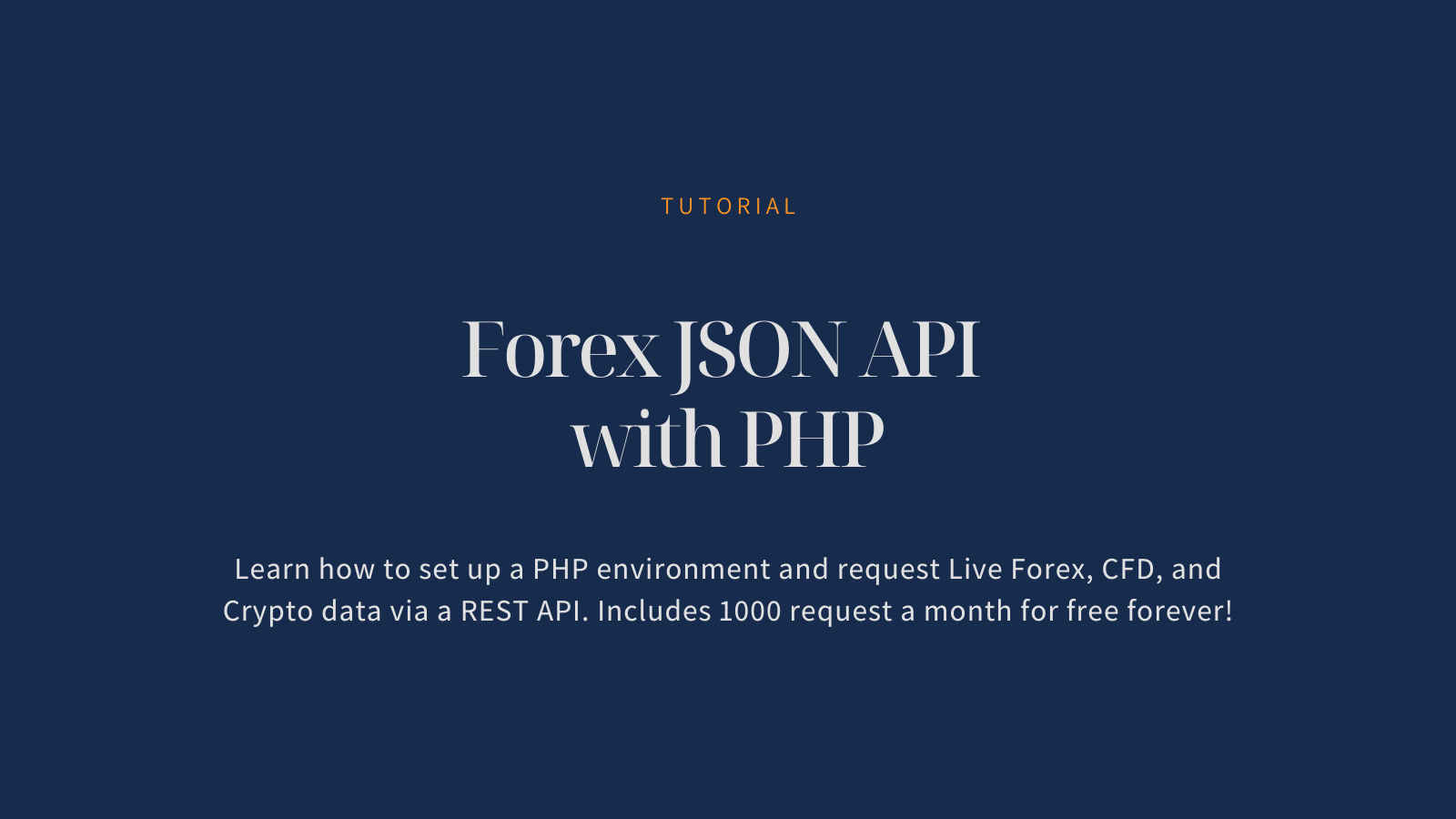 Forex REST JSON API with PHP