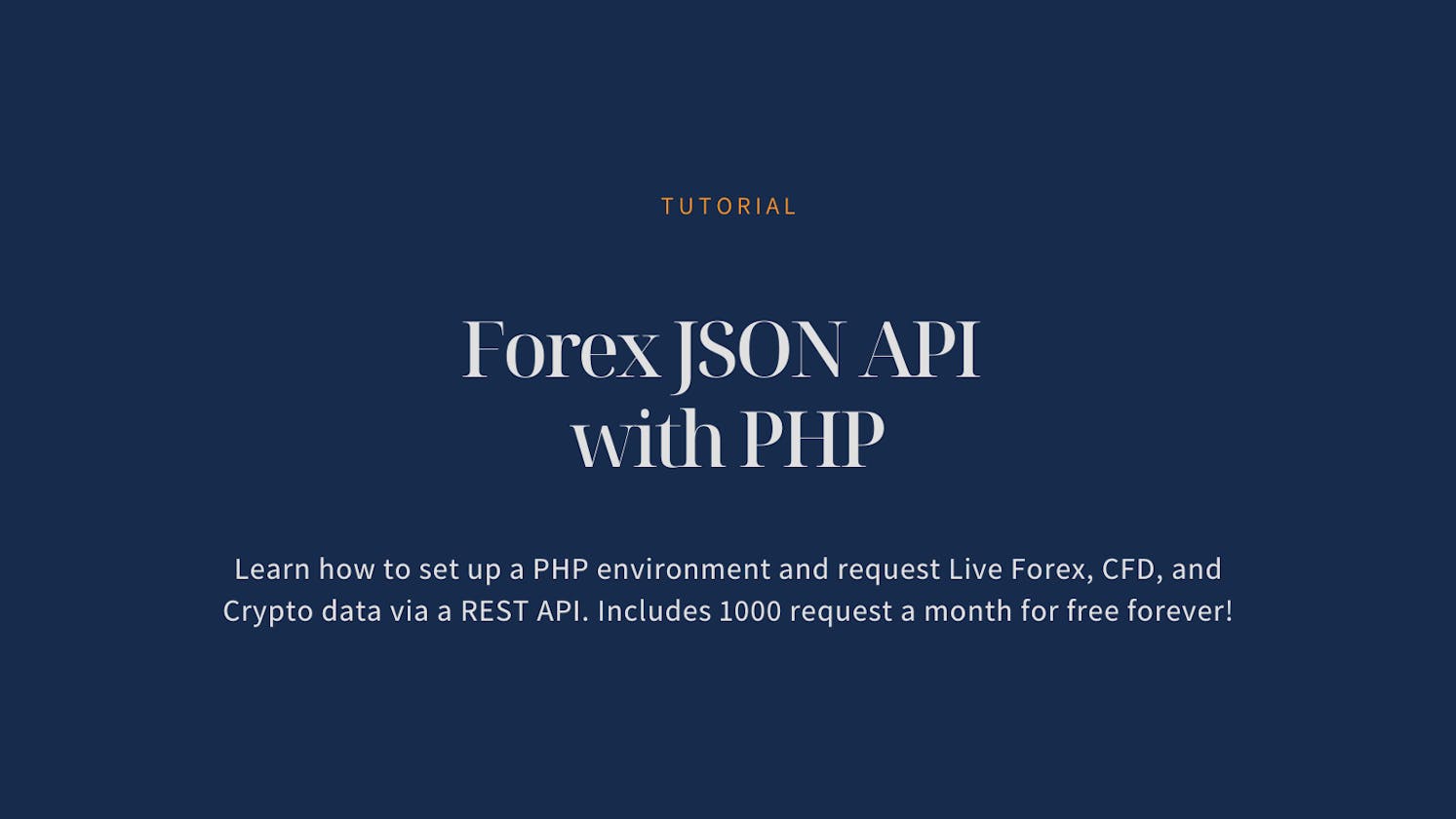 Forex REST JSON API with PHP