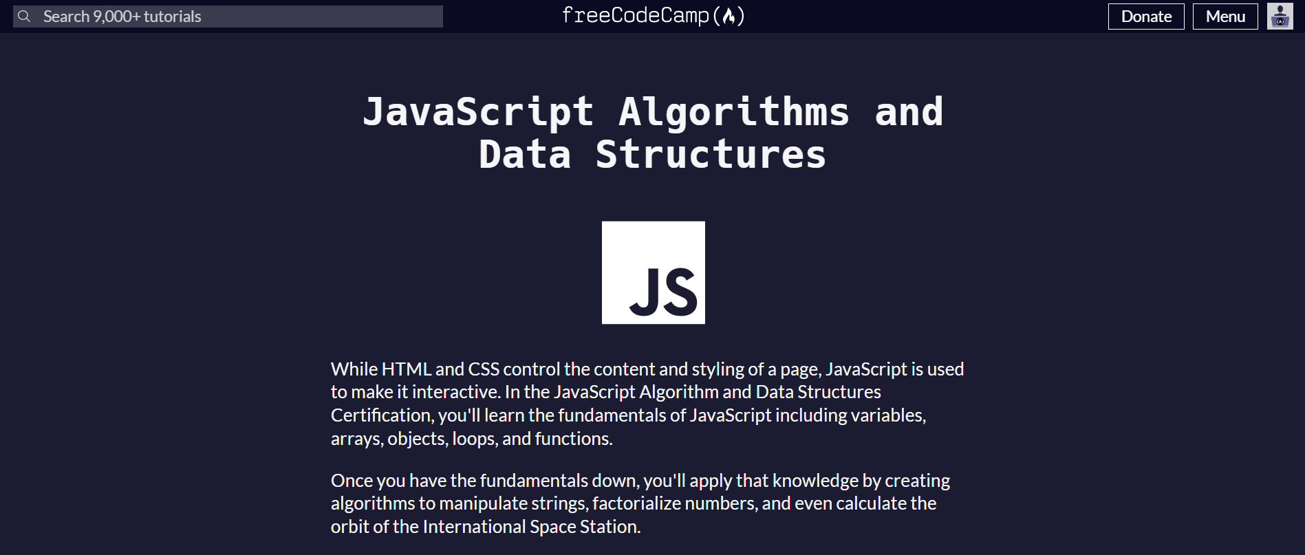 FreeCodeCamp's JavaScript Course