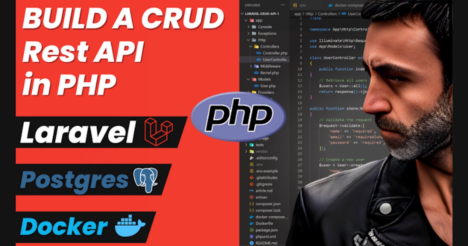 PHP CRUD Rest API, using Laravel, Composer, Postgres, Docker and Docker Compose