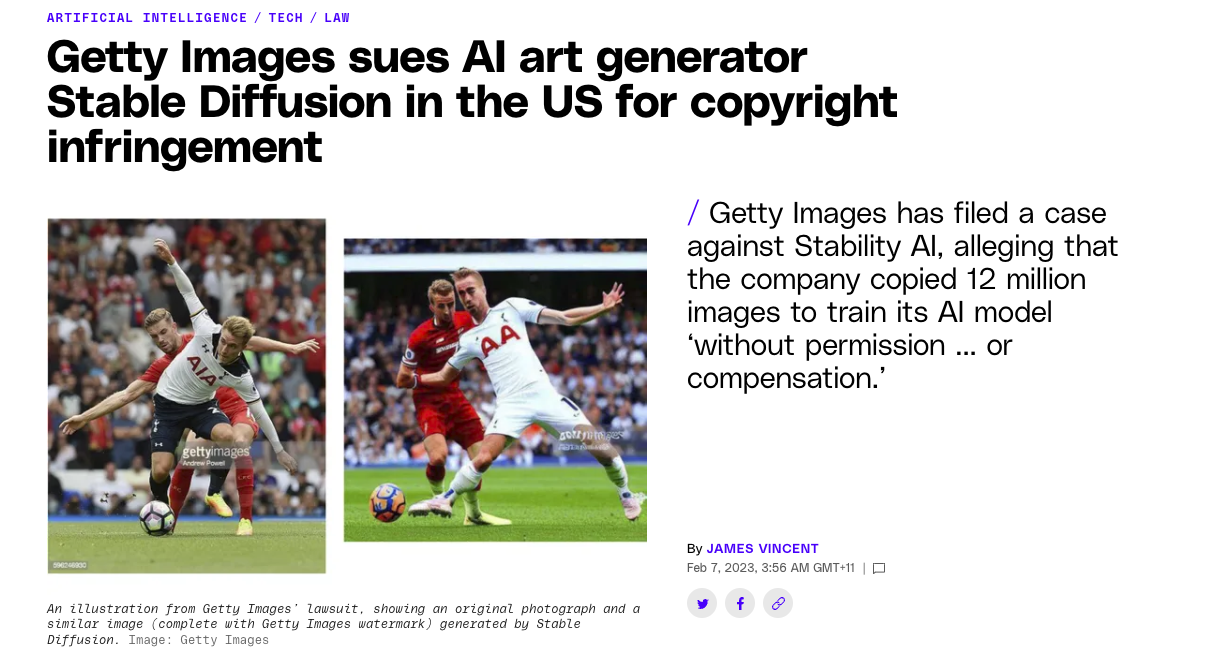 Getty Images sues AI art generator Stable Diffusion for copyright Infringement