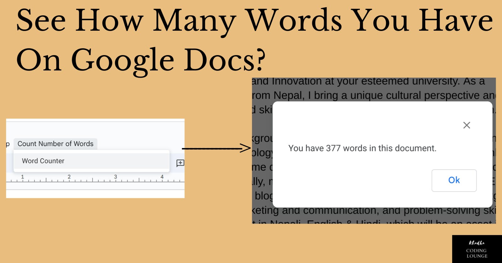 How to see how many words you have on google docs with Google Apps Script?