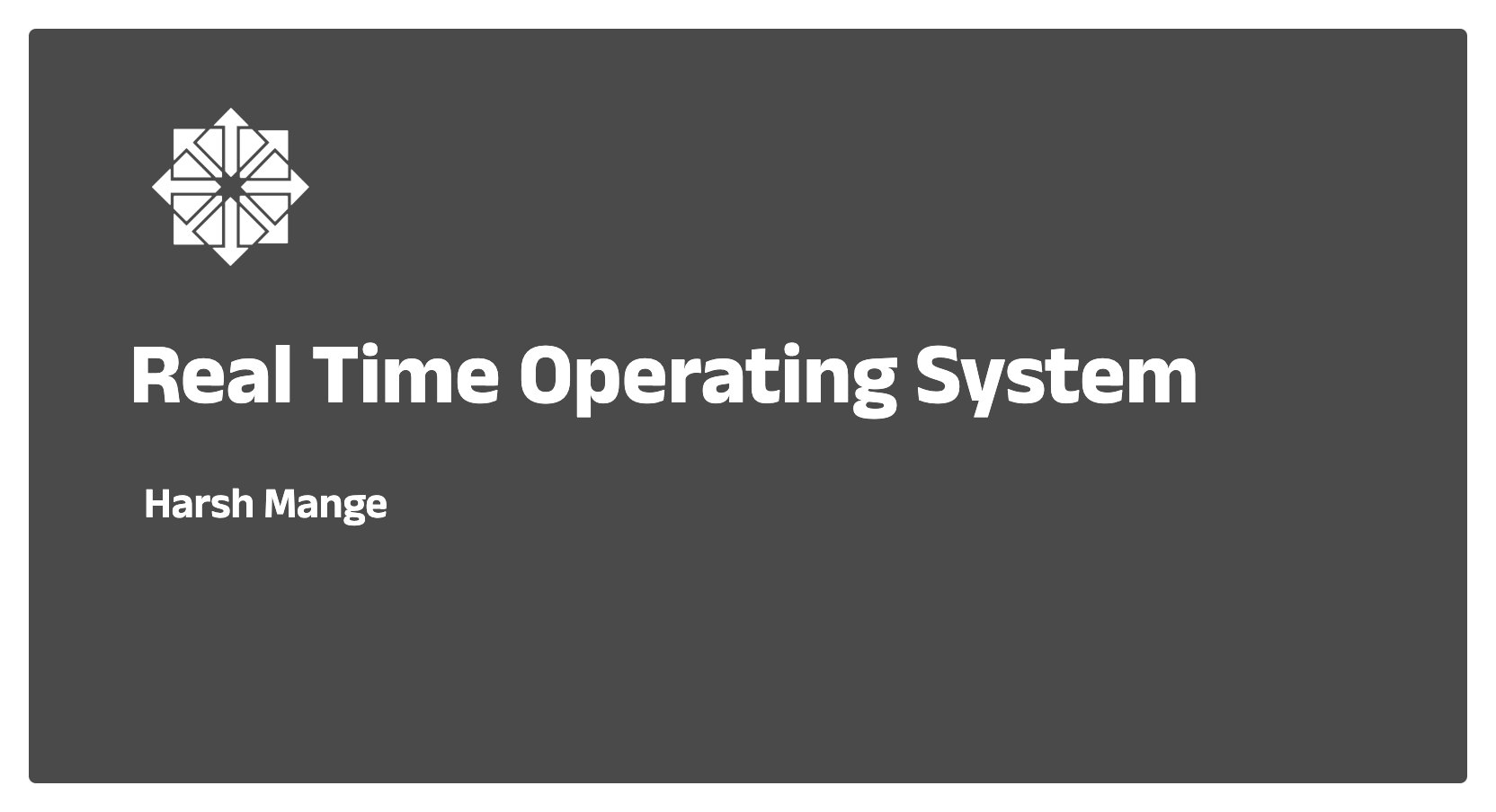 What is Real Time Operating System?