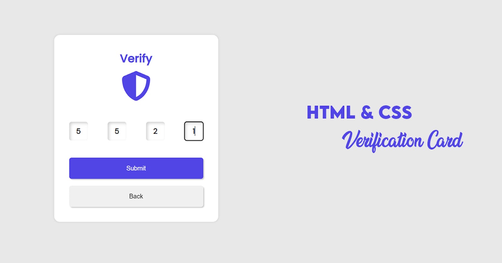 Create Verification Card Using HTML & CSS