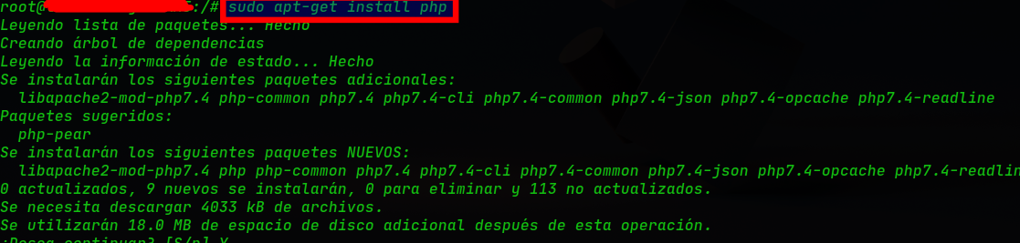 Image 4: Installing php