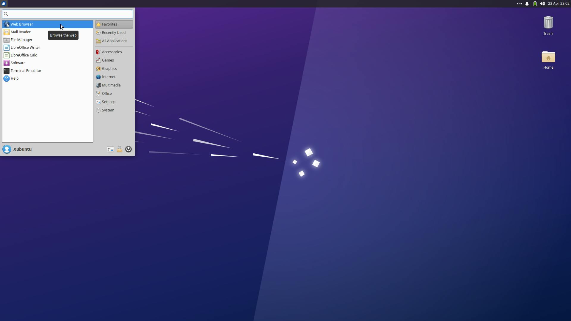Stock Xubuntu Desktop