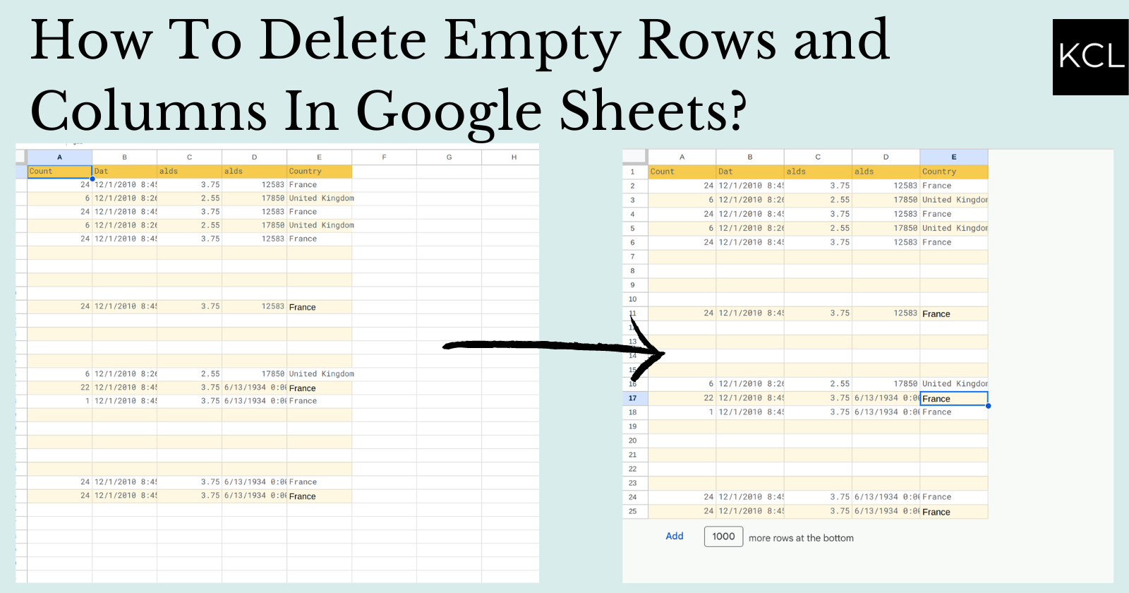 How to Delete Empty Rows and Columns in Google Sheets