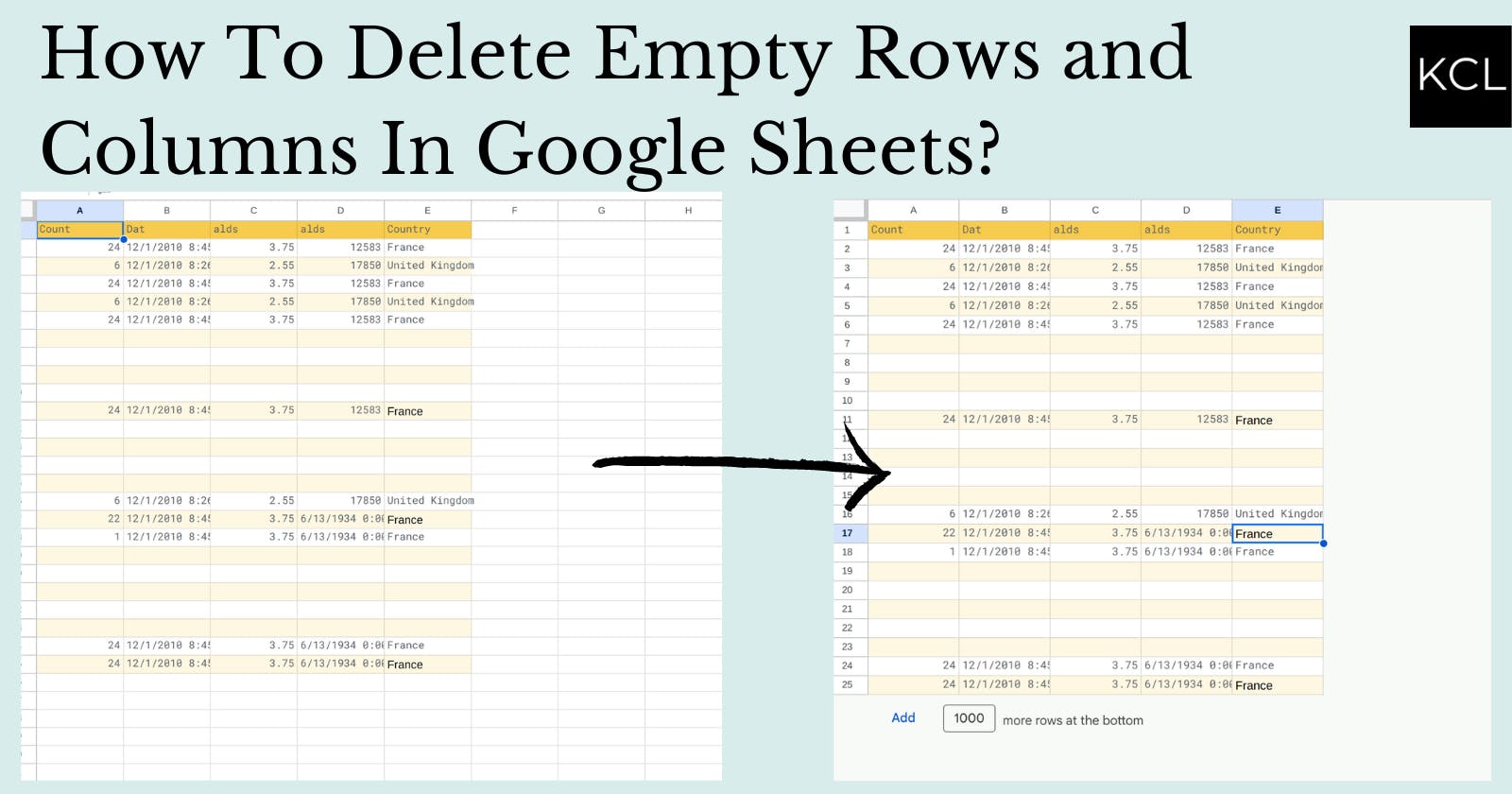 How To Delete Empty Rows and Columns In Google Sheets?