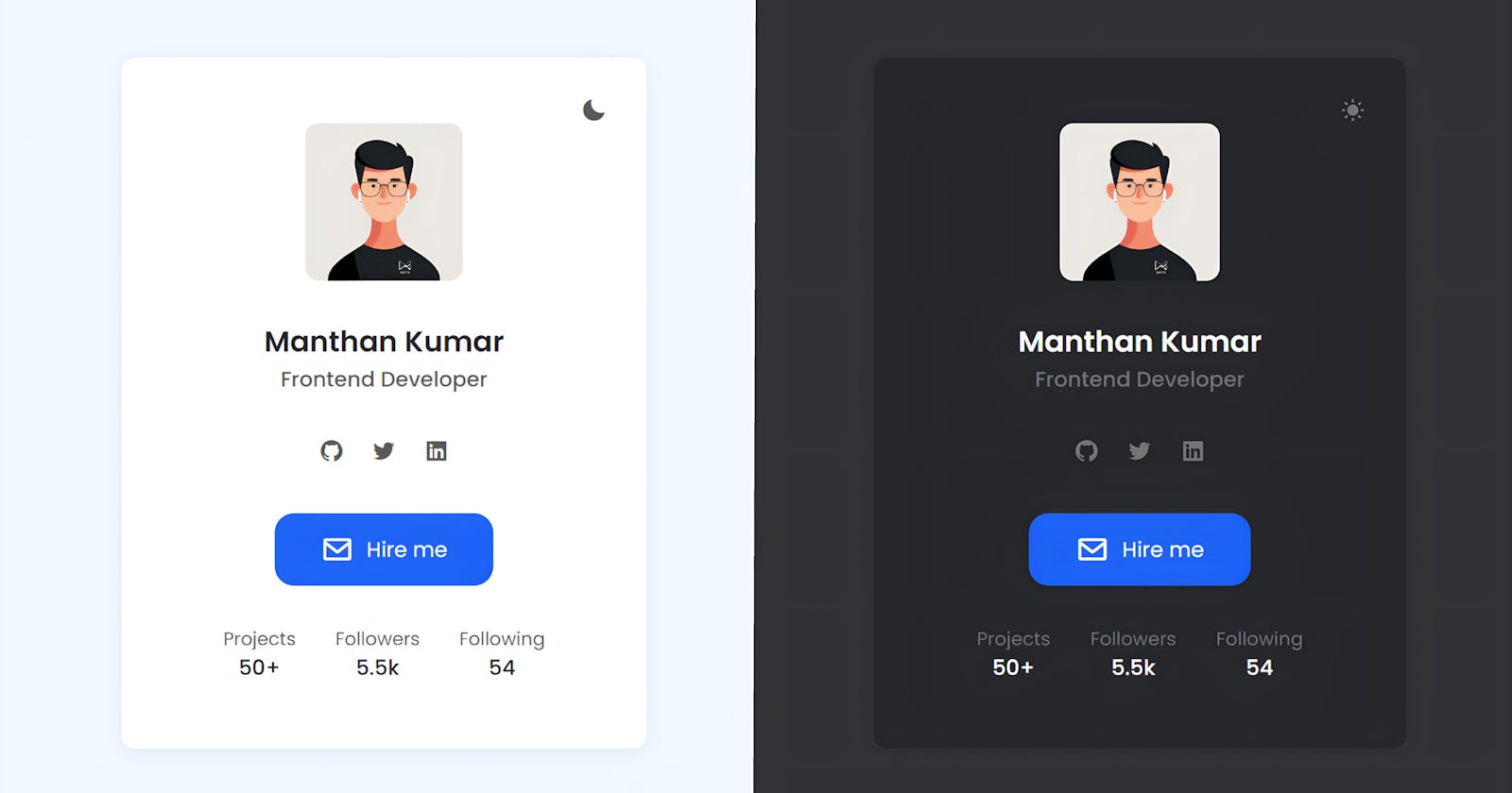 Create an Animated Profile Card UI using HTML, CSS, and JavaScript