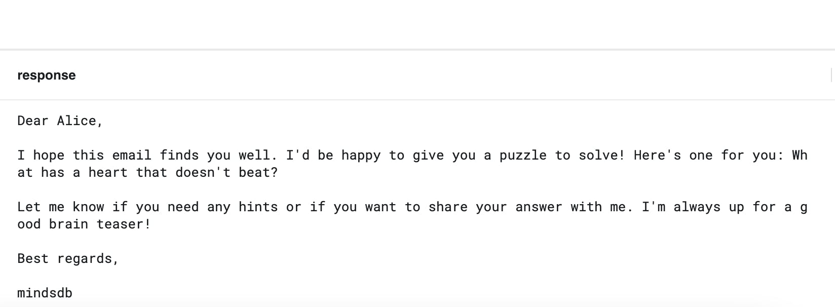 model email response in casual tone