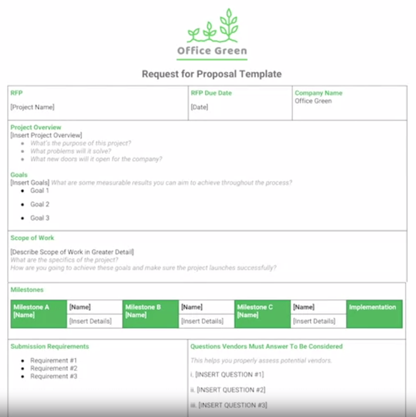 request for proposal template