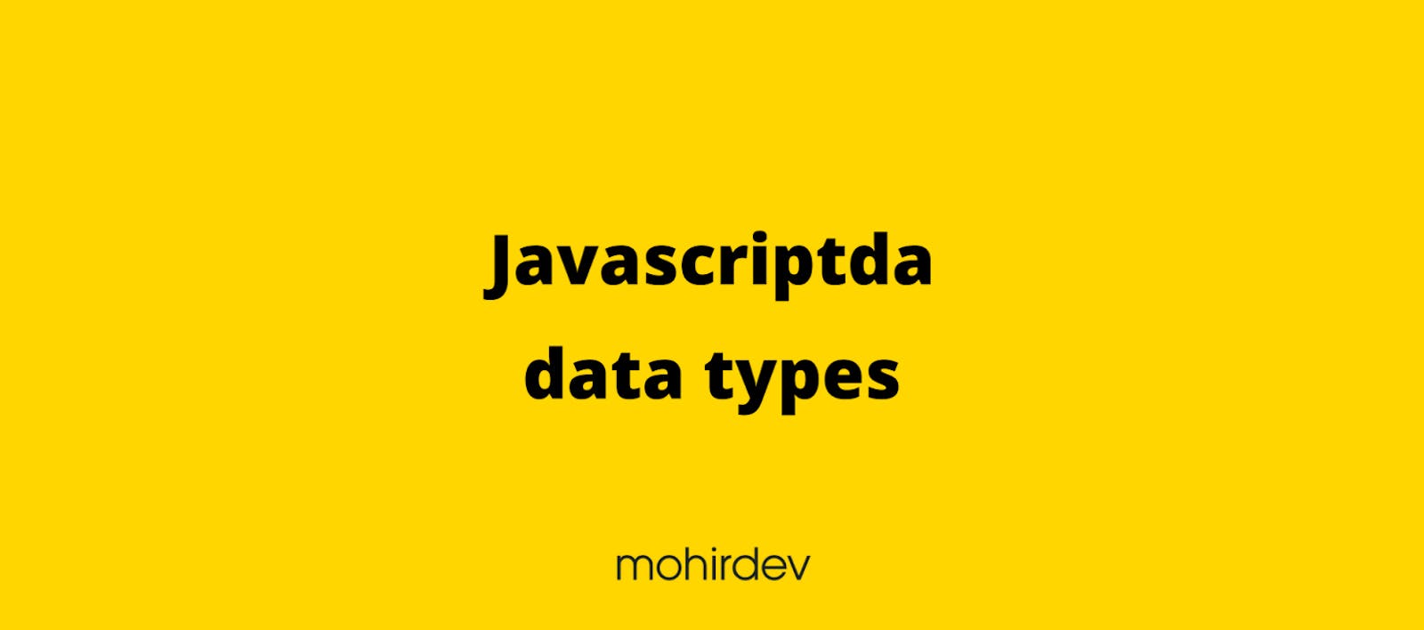 Javascriptda «Data types»