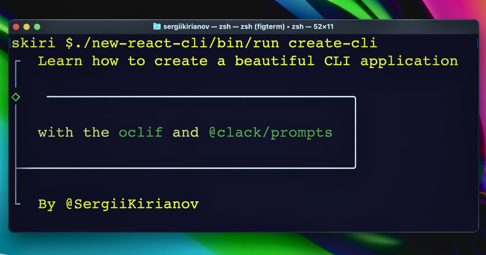 Learn how to create a beautiful CLI application with the oclif and @clack/prompts