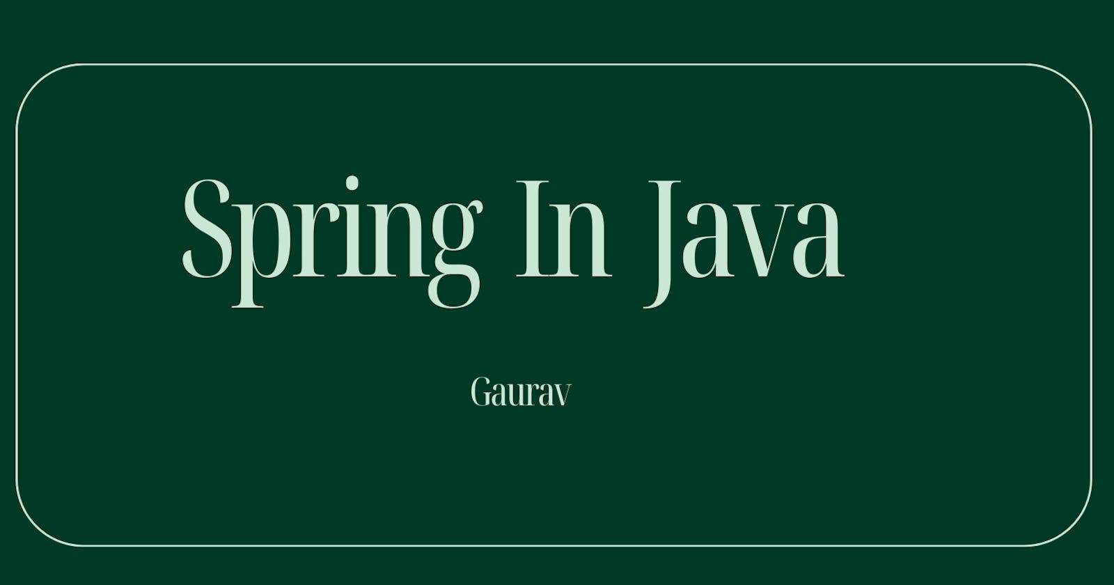 Spring  In Java