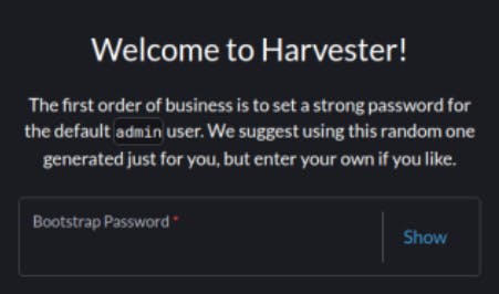 A wrong "first-login" Harvester screen.