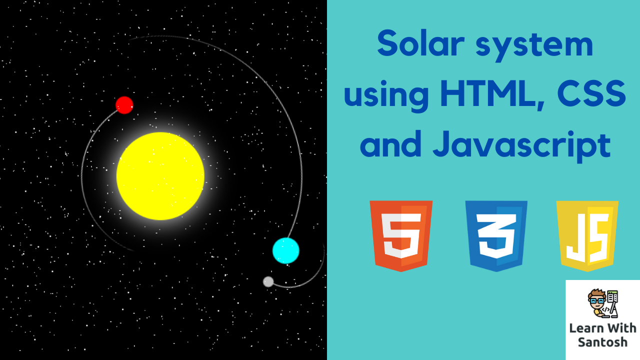 Solar System Made With HTML, CSS, And Pure Javascript