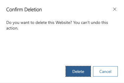 Confirm deletion screen