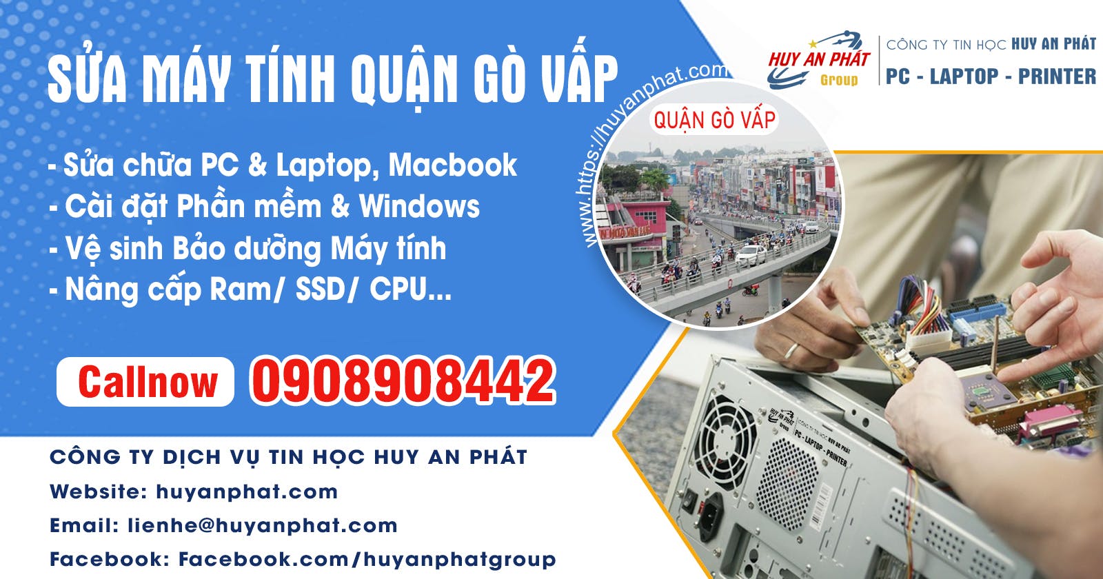 Sửa Máy tính đường Phạm Văn Chiêu Quận Gò Vấp