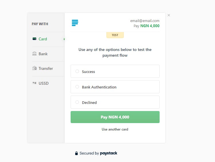 Paystack Payment Page
