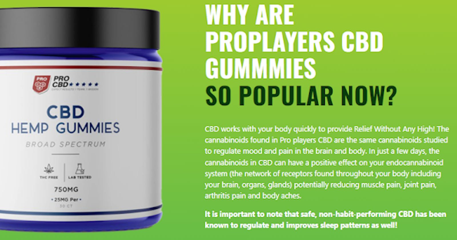 ProPlayers CBD Gummies Pain Relief