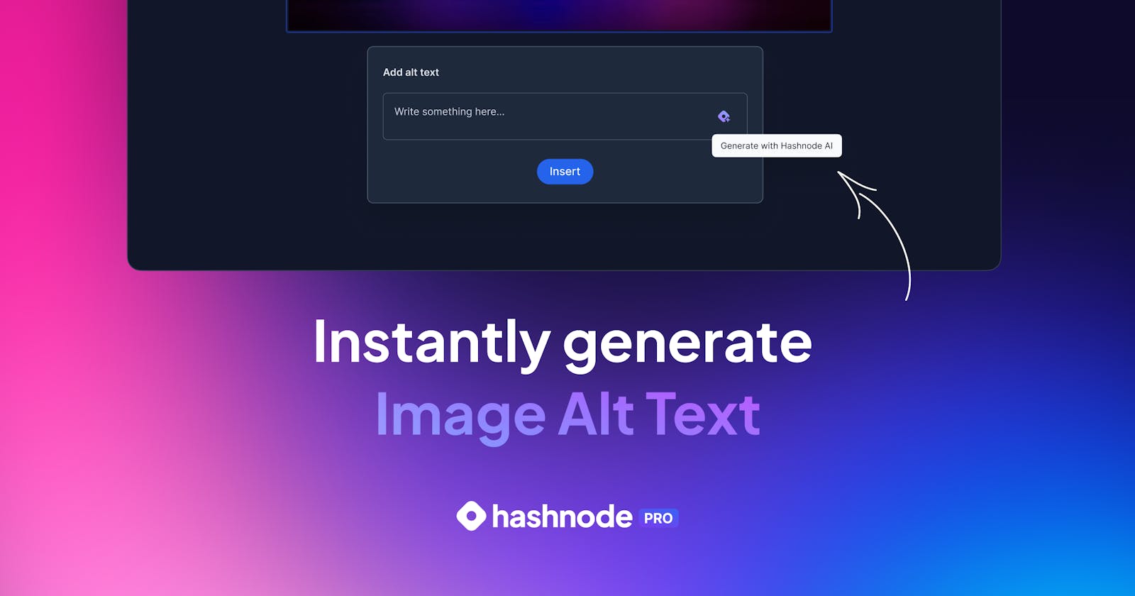 Generate image alt text on the fly with Hashnode AI ✨🏞️