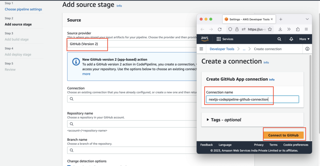 CodePipeline adding source stage