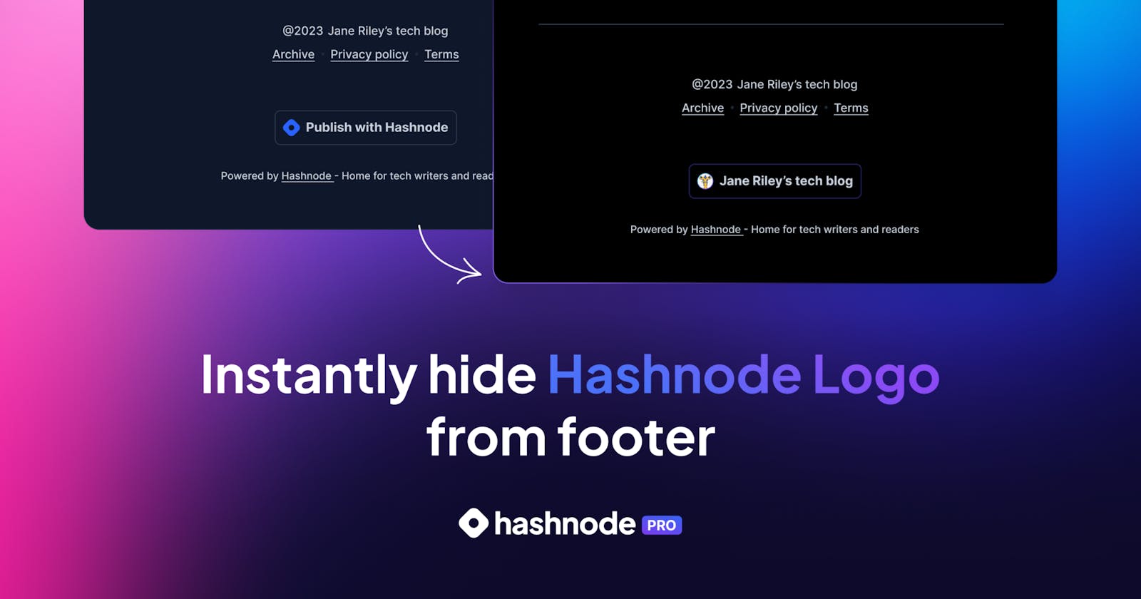 Hide Hashnode's branding/logo from your blog's footer with Hashnode Pro ✨