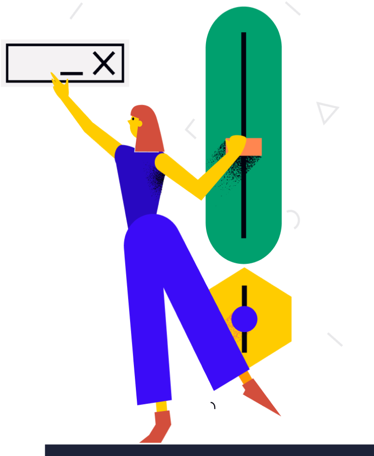 Illustration showing a person managing the cloud
