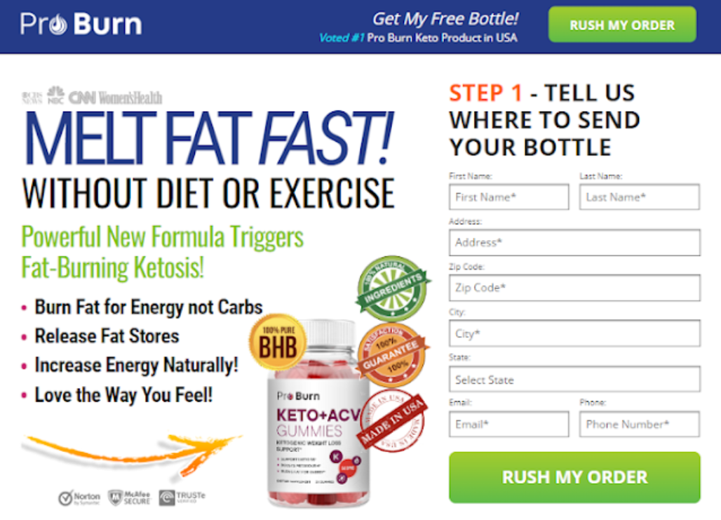 Pro Burn Keto ACV Gummies USA Reviews For Weight Loss Official Website?